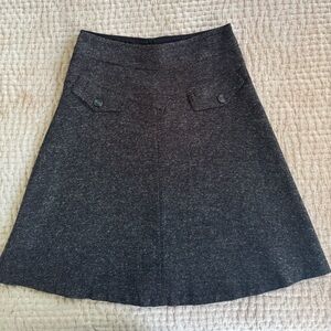 Lux Charcoal Tweed A-Line Skirt S
